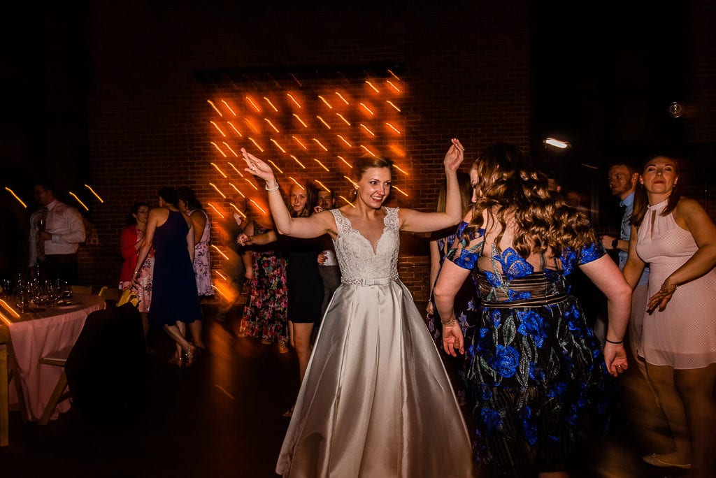 Bride dancing during wedding